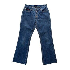 TOMMY HILFIGER JEANS Vintage Denim Y2K Button Fly Mid Rise Flare Bootcut Jeans 7